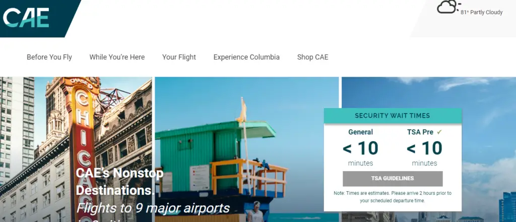 cae airport website