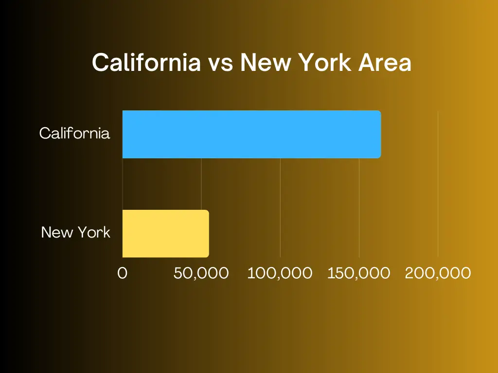 California vs New York size comparison